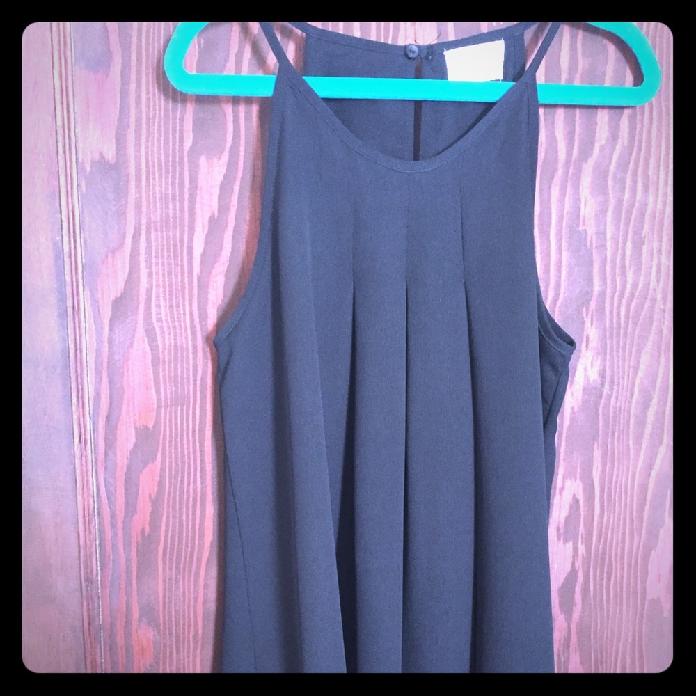 High neck black top